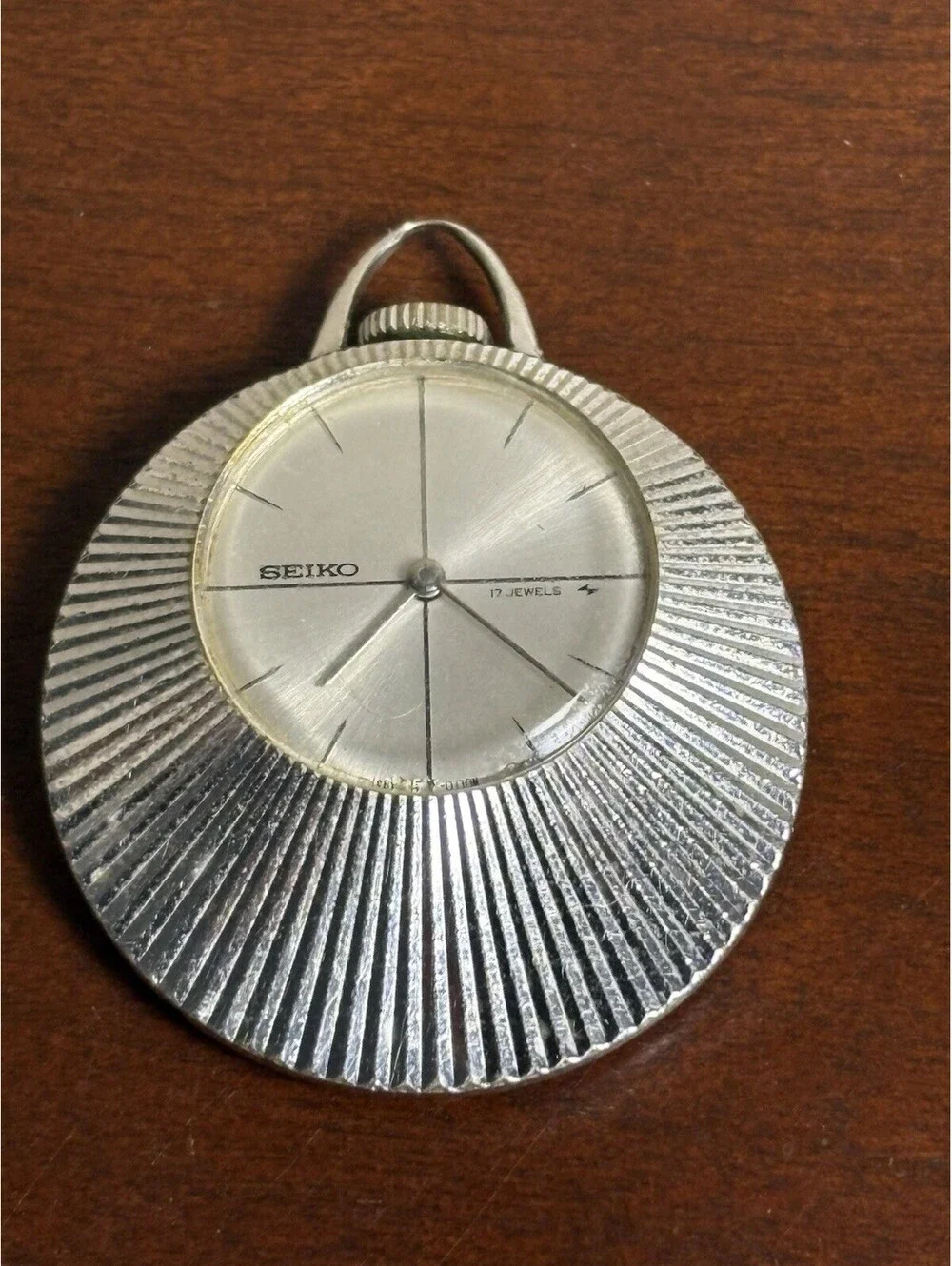 Seiko Vintage Silver Mechanical 21-7050 Pendant Watch - No Necklace Parts/Repair